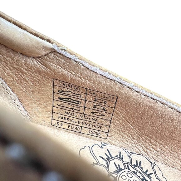 Taos Calypso Womens Brown Leather Pleated Comfort Heels Size 9 - Picture 9 of 10